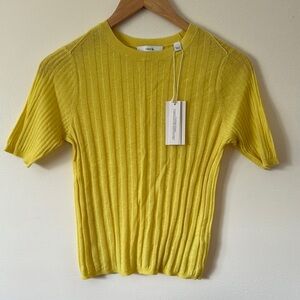 Brand new Vince cashmere Yellow Ribbed Knit Top